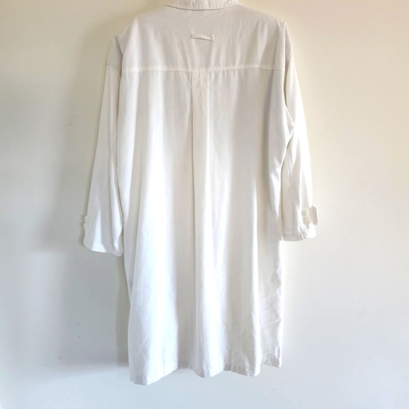 Andy Johns White Denim Full Length Trench Style Coat Size Large - Picture 4 of 9